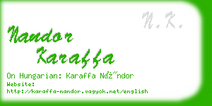 nandor karaffa business card